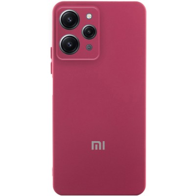 Чохол Silicone Cover Lakshmi Full Camera (AAA) with Logo для Xiaomi Redmi 12 Бордовий / Plum