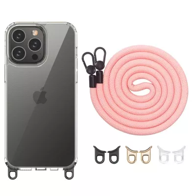 Чохол TPU Transparent with Straps для Apple iPhone 12 Pro Max (6.7") Light Pink