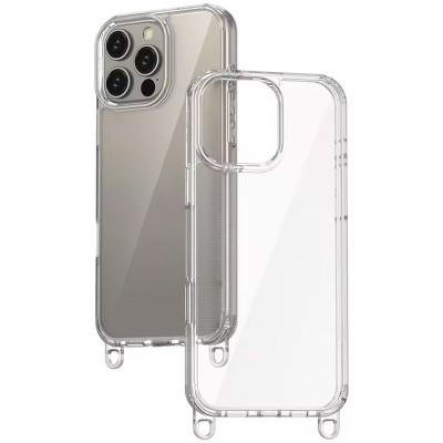 Чохол TPU Transparent with Straps для Apple iPhone 14 Pro (6.1") Clay Чохол TPU Transparent with Straps для Apple iPhone 14 Pro (6.1") Clay