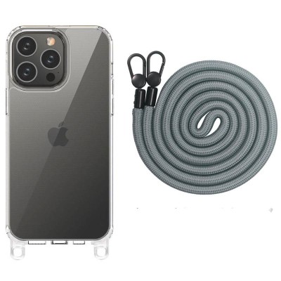Чохол TPU Transparent with Straps для Apple iPhone 14 Pro (6.1") Fog Чохол TPU Transparent with Straps для Apple iPhone 14 Pro (6.1") Fog