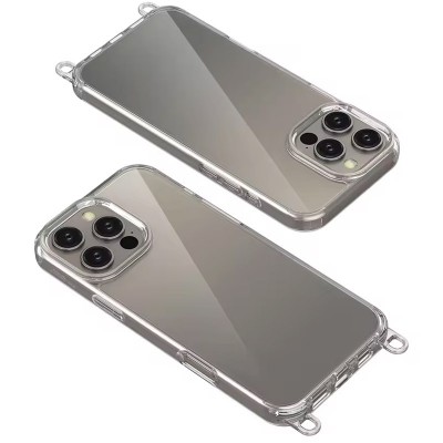 Чохол TPU Transparent with Straps для Apple iPhone 14 Pro (6.1") Light Purple Чохол TPU Transparent with Straps для Apple iPhone 14 Pro (6.1") Light Purple