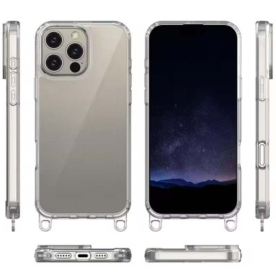 Чохол TPU Transparent with Straps для Apple iPhone 14 Pro (6.1") Red / White