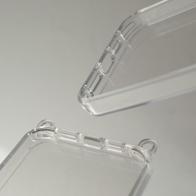 Чохол TPU Transparent with Straps для Apple iPhone 14 Pro (6.1") Red / White