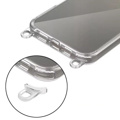 Чохол TPU Transparent with Straps для Apple iPhone 14 Pro (6.1") Red / White