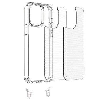 Чохол TPU Transparent with Straps для Apple iPhone 15 (6.1") Green / Red Чохол TPU Transparent with Straps для Apple iPhone 15 (6.1") Green / Red