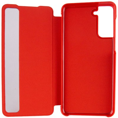 Чохол-книжка Smart View Cover для Samsung Galaxy S21 Красный / Светлое окошко