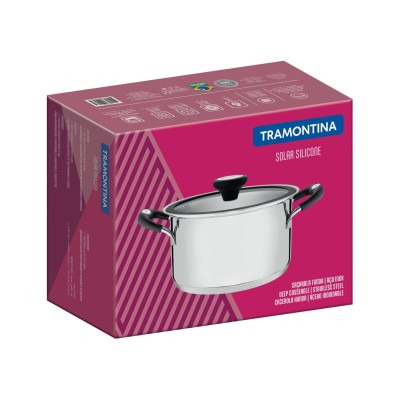 Каструля TRAMONTINA Solar silicone нерж. каструля 1,8л (діам 16см) (62124/163) Каструля TRAMONTINA Solar silicone нерж. каструля 1,8л (діам 16см) (62124/163)