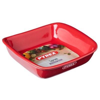 Форма с/к PYREX Supreme red форма керам квадрат 24х24см (SU24SR5/7246)