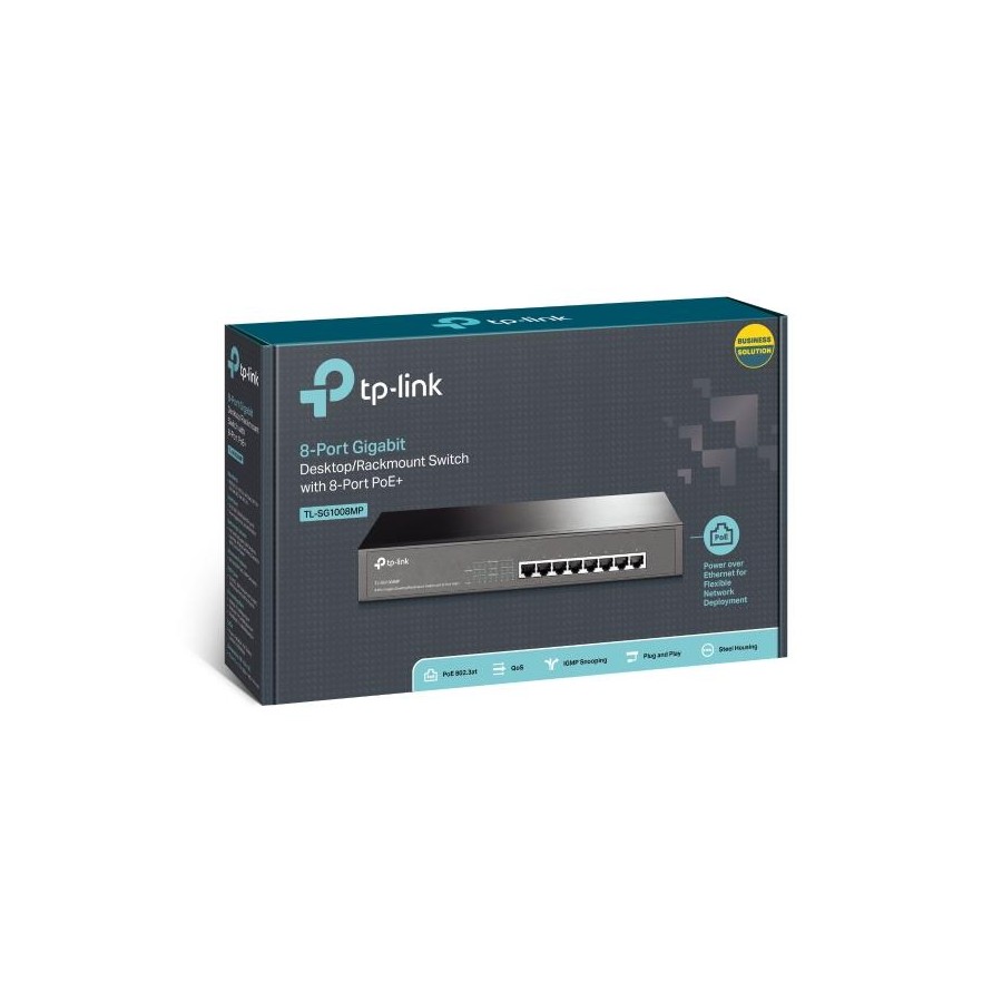16 портовий настільний / стієчний свитч з 8 портами PoE +, TL-SG1008MP TP-LINK 16 портовий настільний / стієчний свитч з 8 портами PoE +, TL-SG1008MP TP-LINK