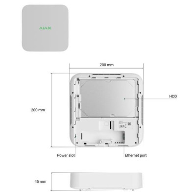 Ajax NVR (8ch) (8EU) ASP white мережевий відеореєстратор
