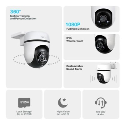 Зовнішня панорамна Wi-Fi камера, Tapo C500