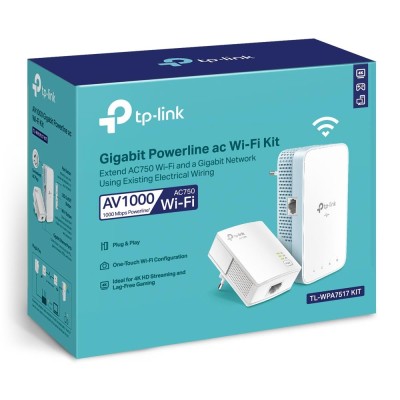 Комплект гігабітних Powerline адаптерів, TL-WPA7517 KIT TP-LINK