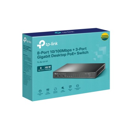 Комутатор 8-портовий 10/100 Мбіт/с із PoE+ , TL-SL1311P TP-LINK Комутатор 8-портовий 10/100 Мбіт/с із PoE+ , TL-SL1311P TP-LINK