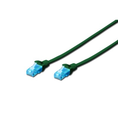 Патч-корд CAT 5e U-UTP, Cu, PVC AWG 26/7, довжина 0,5 м, колір зелений DK-1511-005/G DIGITUS by ASSMANN