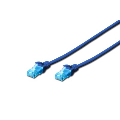 Патч-корд CAT 5e U-UTP, Cu, PVC AWG 26/7, довжина 0,5 м, колір синій DK-1511-005/B DIGITUS by ASSMANN