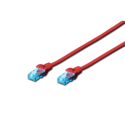Патч-корд CAT 5e U-UTP, ПВХ AWG 26/7, довжина 3 м, колір червоний DK-1512-030/R DIGITUS by ASSMANN
