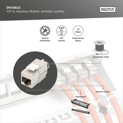 Штекерний роз'єм CAT 6A, екранований DN-93615 DIGITUS by ASSMANN