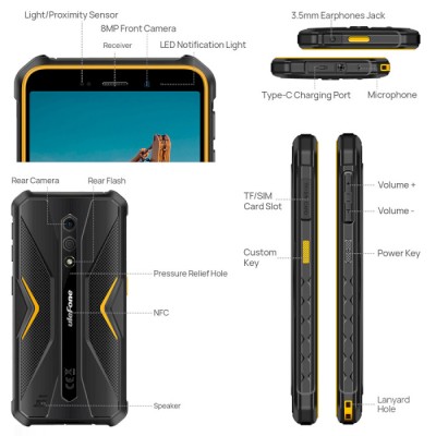 Смартфон Ulefone Armor X12 3/32GB Black/Orange