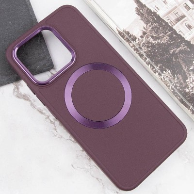 TPU чохол Bonbon Metal Style with MagSafe для Xiaomi Redmi Note 13 Pro 4G / Poco M6 Pro 4G Бордовий / Plum