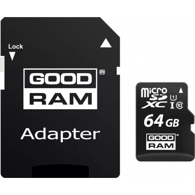 Картка пам'ятi GOODRAM microSDXC 64GB Class 10 UHS I + ad