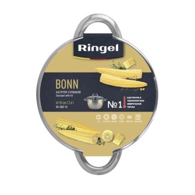 Каструля RINGEL Bonn Каструля 24 см (6.1л) з кришкою (RG-2003-24) Каструля RINGEL Bonn Каструля 24 см (6.1л) з кришкою (RG-2003-24)