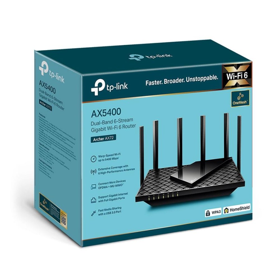 Точка доступу з функцією маршрутизації, мережеве обладнання 5400MBPS 1000M DUAL ARCHER AX72 PRO TP-LINK Точка доступу з функцією маршрутизації, мережеве обладнання 5400MBPS 1000M DUAL ARCHER AX72 PRO TP-LINK
