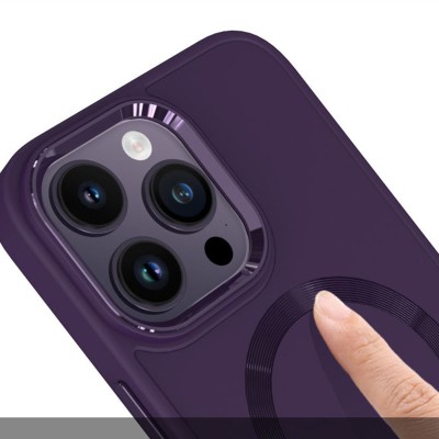TPU чохол Bonbon Metal Style with MagSafe для Apple iPhone 14 Pro (6.1") Фіолетовий / Dark Purple