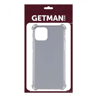 TPU чохол GETMAN Ease logo посилені кути для Apple iPhone 11 Pro Max (6.5") Сірий (прозорий)