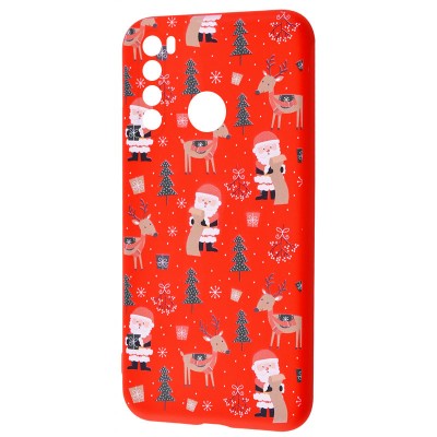 TPU чохол WAVE Fancy для Xiaomi Redmi Note 8T Santa Claus and Deer / Red