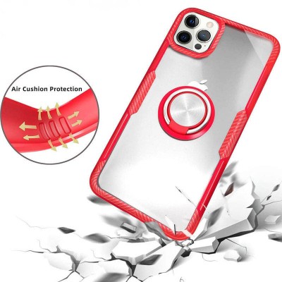 TPU+PC чохол Deen CrystalRing for Magnet (opp) для Apple iPhone 13 Pro (6.1") Безбарвний / Червоний