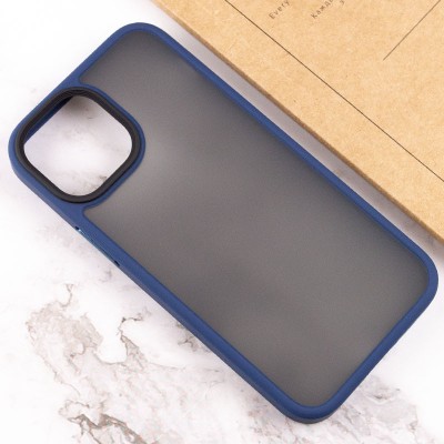 TPU+PC чохол Metal Buttons для Apple iPhone 13 (6.1") Синій