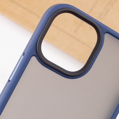 TPU+PC чохол Metal Buttons для Apple iPhone 13 (6.1") Синій