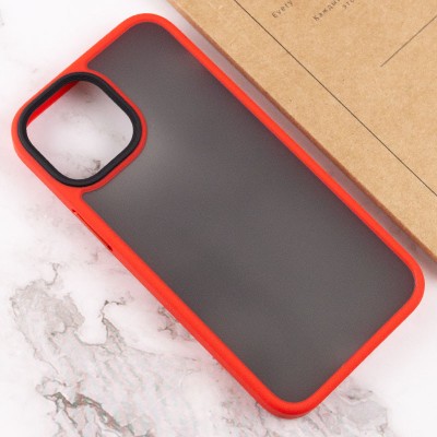 TPU+PC чохол Metal Buttons для Apple iPhone 13 (6.1") Червоний