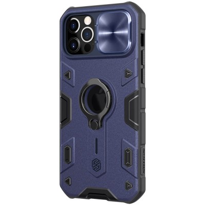 TPU+PC чохол Nillkin CamShield Armor (шторка на камеру) для Apple iPhone 12 Pro Max (6.7") Синій