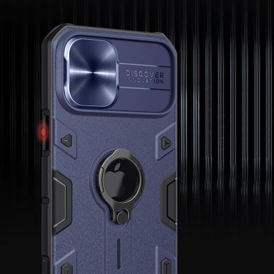 TPU+PC чохол Nillkin CamShield Armor (шторка на камеру) для Apple iPhone 12 Pro Max (6.7") Синій