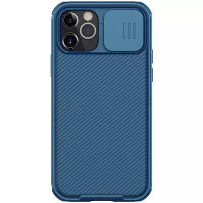 Карбонова накладка Nillkin Camshield (шторка на камеру) для Apple iPhone 13 Pro Max (6.7") Синій / Blue