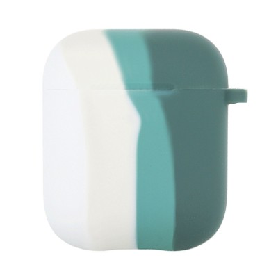 Силіконовий футляр Colorfull для навушників AirPods 1/2 Білий / Зелений