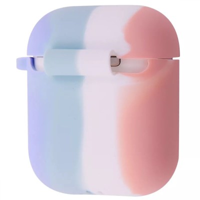 Силіконовий футляр Colorfull для навушників AirPods 1/2 Рожевий / Бузковий