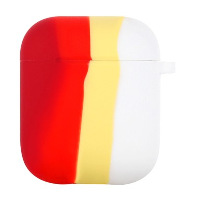 Силіконовий футляр Colorfull для навушників AirPods 1/2 Червоний / Білий