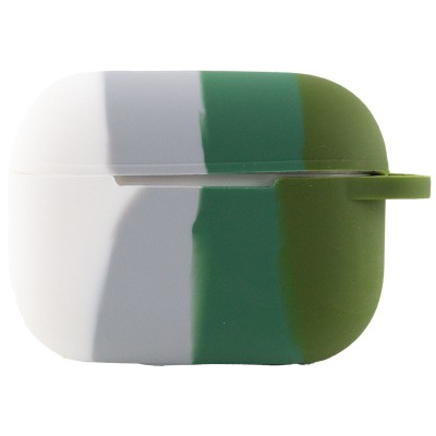 Силіконовий футляр Colorfull для навушників AirPods Pro / Pro 2 Білий / Зелений