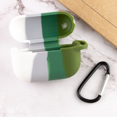 Силіконовий футляр Colorfull для навушників AirPods Pro / Pro 2 Білий / Зелений