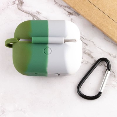 Силіконовий футляр Colorfull для навушників AirPods Pro / Pro 2 Білий / Зелений