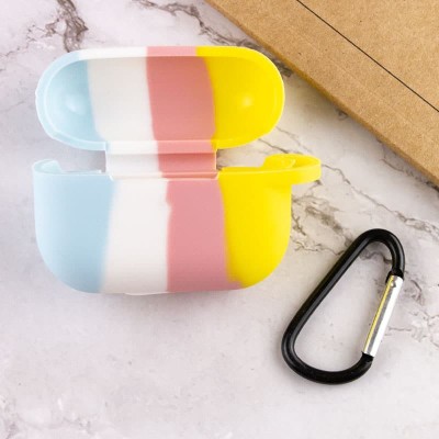 Силіконовий футляр Colorfull для навушників AirPods Pro / Pro 2 Блакитний / Жовтий