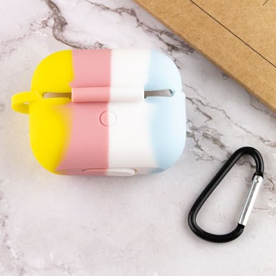 Силіконовий футляр Colorfull для навушників AirPods Pro / Pro 2 Блакитний / Жовтий