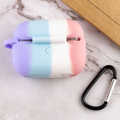 Силіконовий футляр Colorfull для навушників AirPods Pro / Pro 2 Рожевий / Бузковий