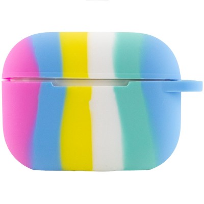 Силіконовий футляр Colorfull для навушників AirPods Pro / Pro 2 Темно-рожевий / Блакитний