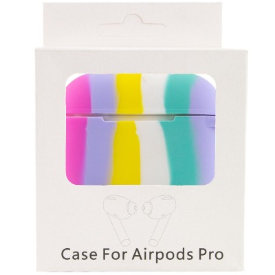 Силіконовий футляр Colorfull для навушників AirPods Pro / Pro 2 Темно-рожевий / Блакитний