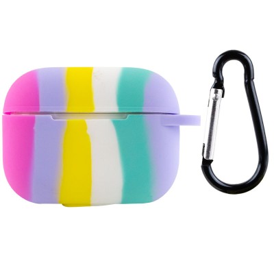 Силіконовий футляр Colorfull для навушників AirPods Pro / Pro 2 Темно-рожевий / Бузковий