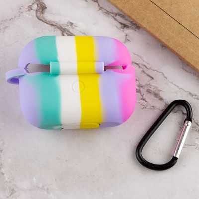 Силіконовий футляр Colorfull для навушників AirPods Pro / Pro 2 Темно-рожевий / Бузковий