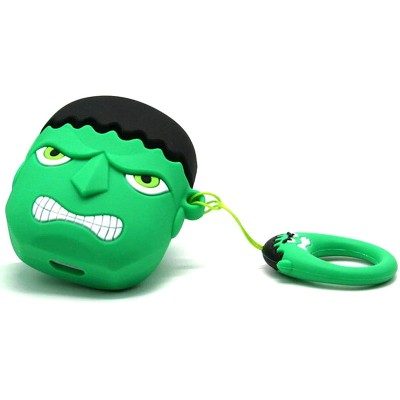 Силіконовий футляр Marvel & DC series для навушників AirPods 1/2 + кільце Халк / Зелений